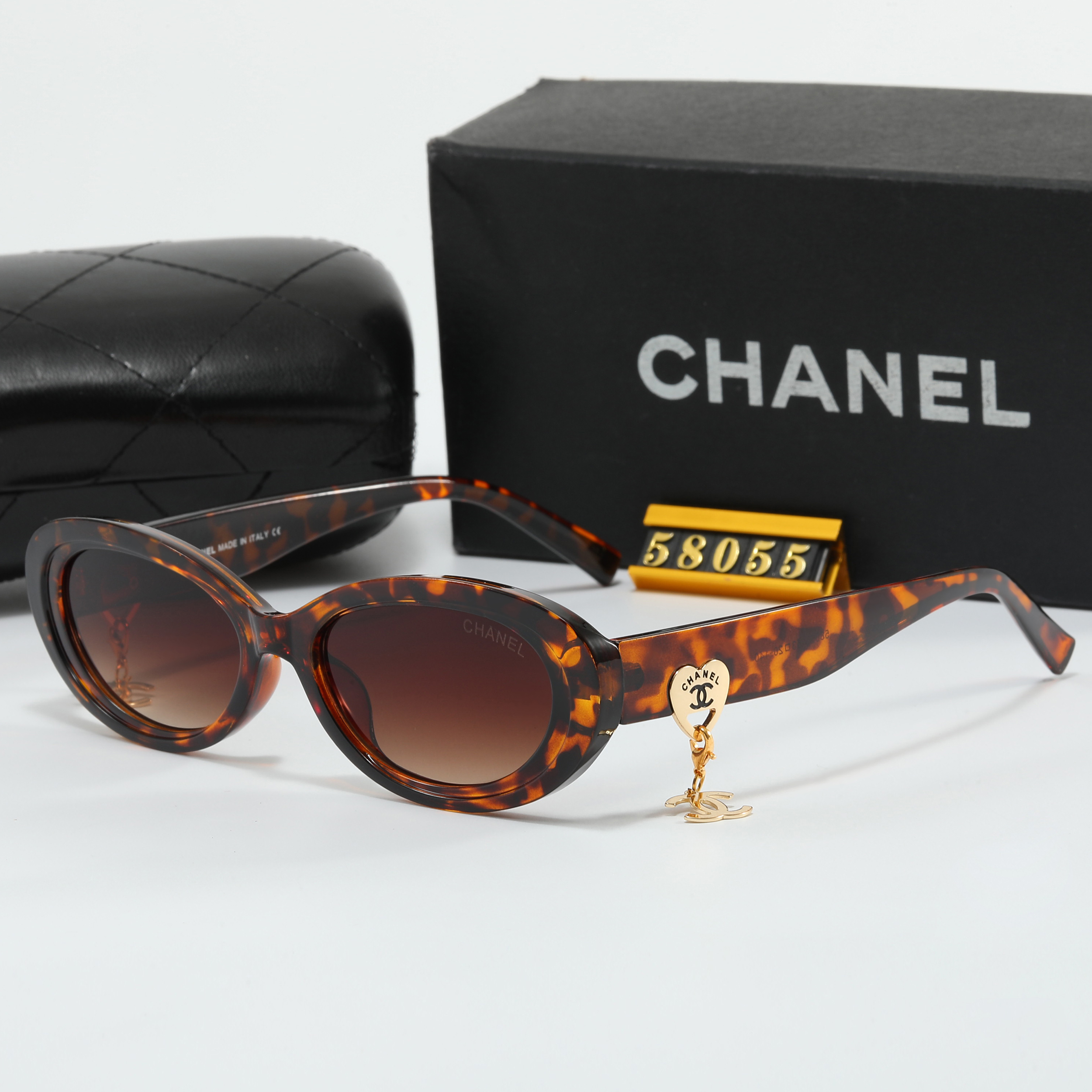 Chanel logo pendant on temple sunglasses