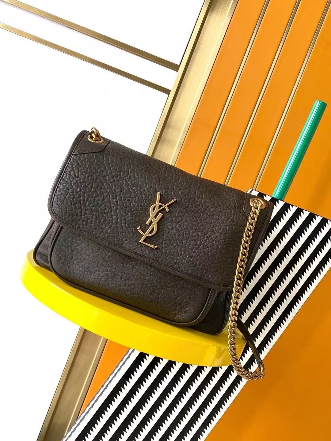 Saint Laurent YSL NIKI medium bag in grained lambskin