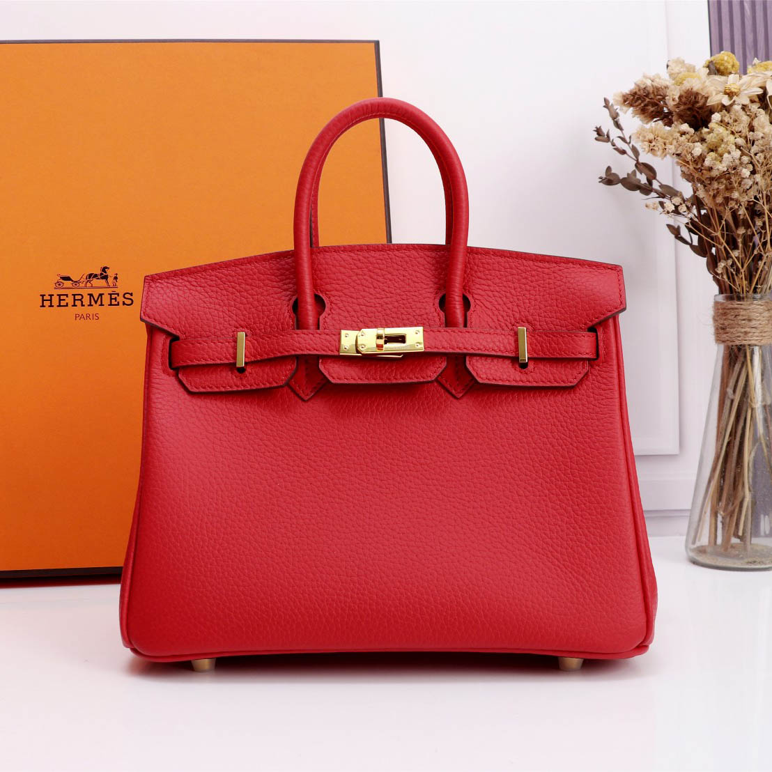Hermes Birkin Tote Bag Handbag Shoulder Bag 10A Top Quality-Red