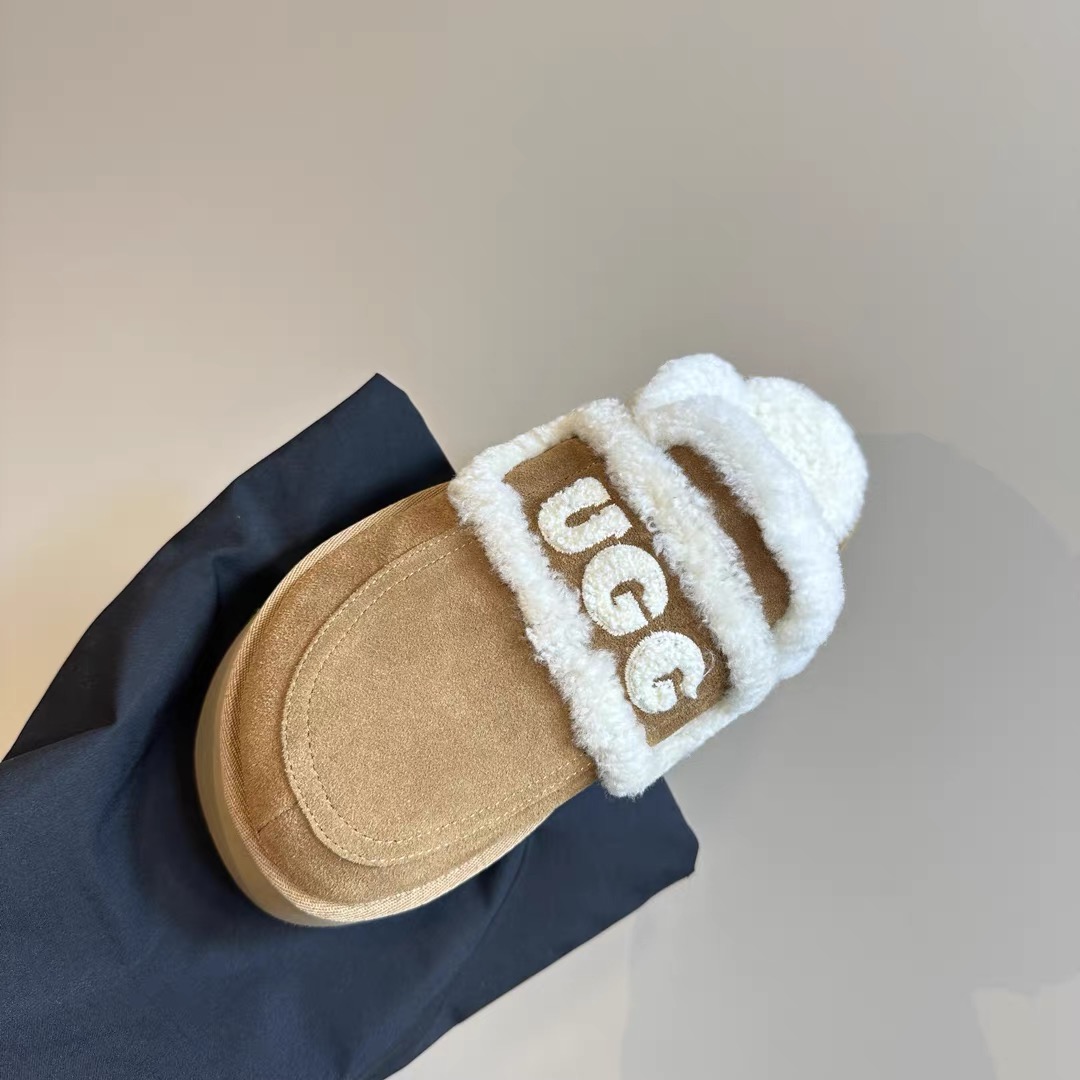 UGG autumn and winter new Australian French wool slippers women's outer wear home thick-soled wool shoes women's half slippers