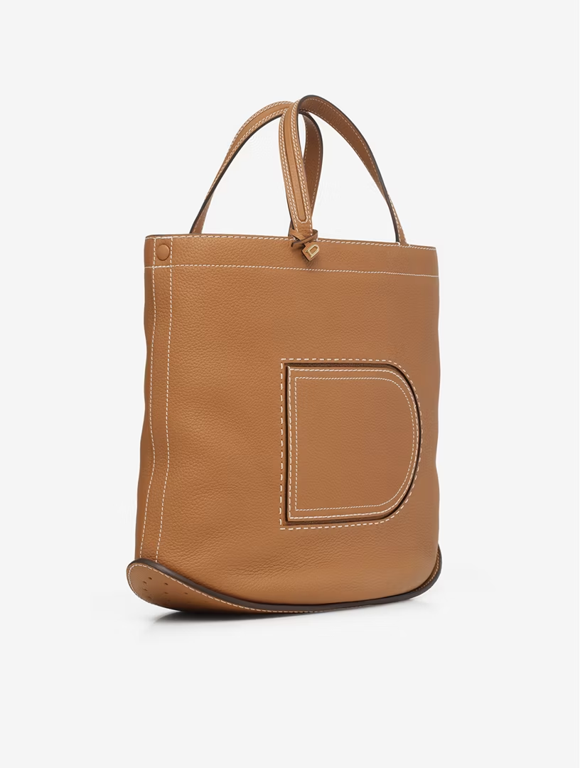 DELVAUX Pin Cabas Taurillon Soft Surpiqué