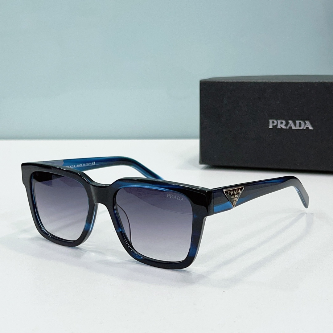 Prada  Mirror leg Stereoscopic Sign  sunglasses Top quality