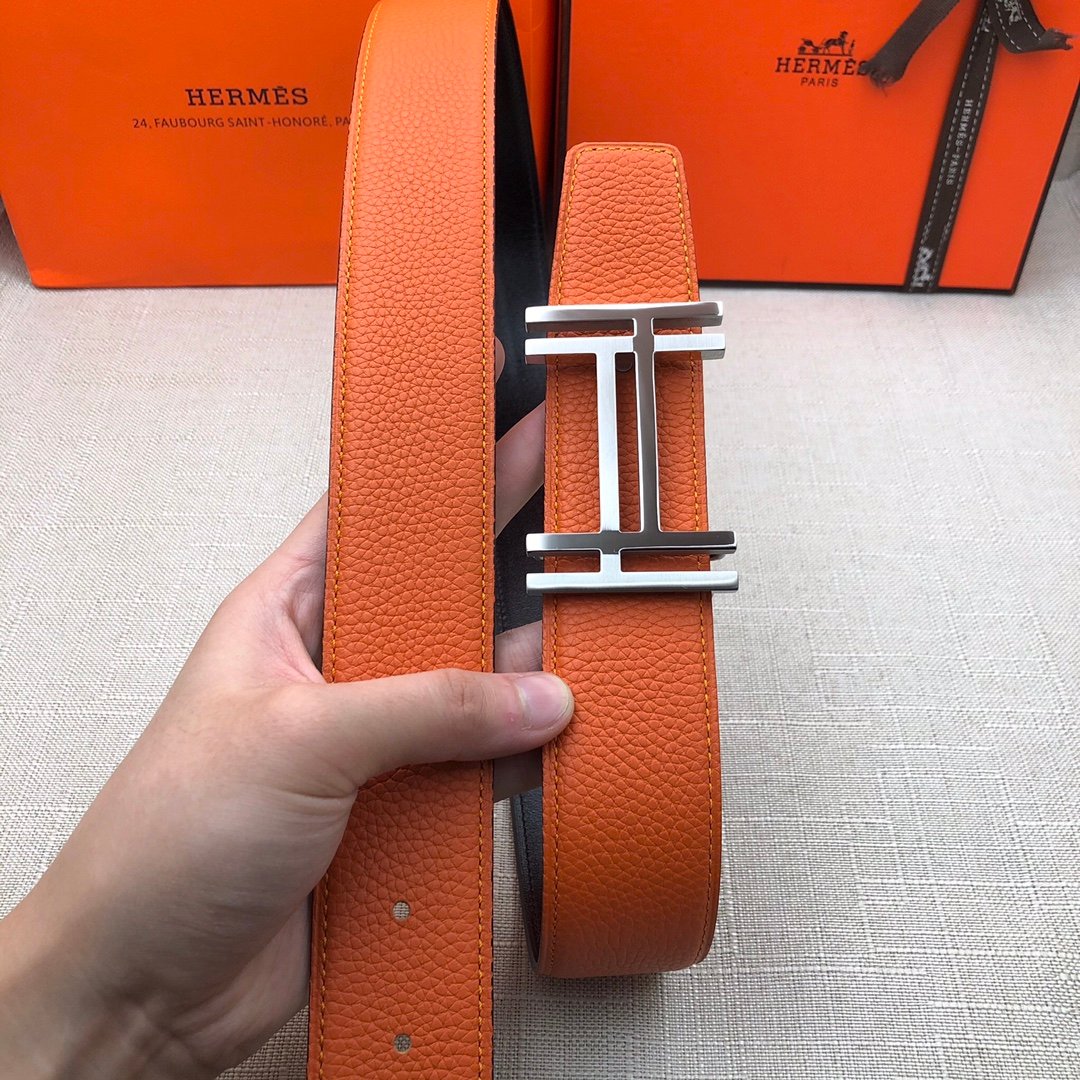 Hermes H Belt Buckle & Reversible Brown Belt 380MM