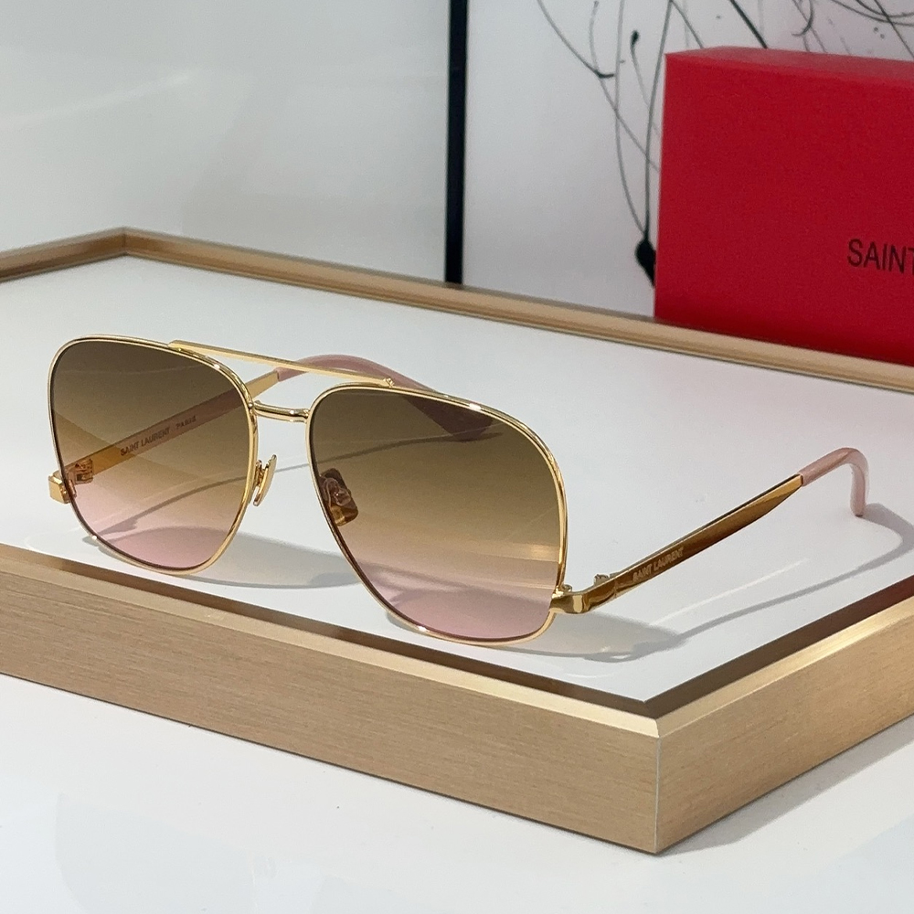 Saint Laurent YSL Metal Oval Sunglasses Top Quality