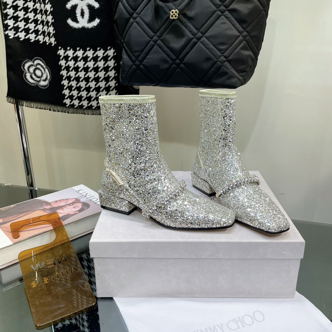 Jimmy Choo Simple High-powered Ankle Boots Slide Sandal