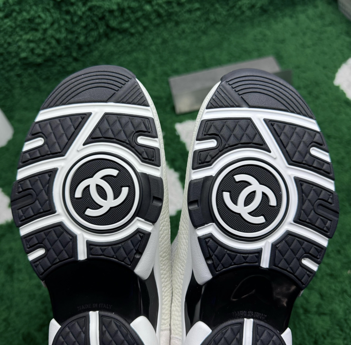 Chanel black and white panda running shoes