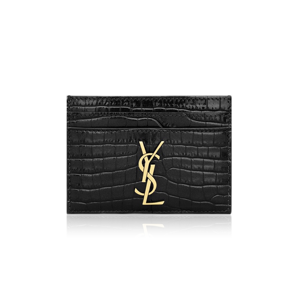 Saint Laurent YSL Crocodile Print Card Bags