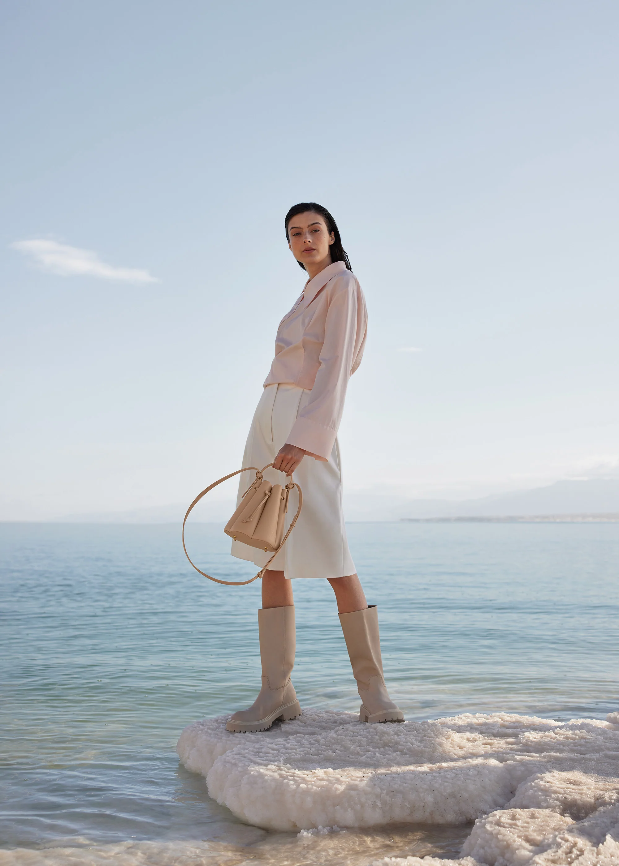 Polène Numéro Huit Mini - Textured Beige