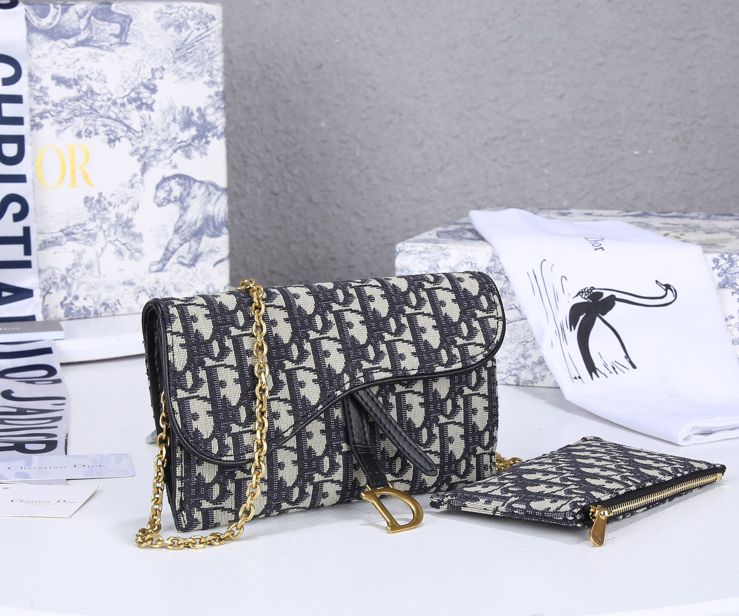 Dior SADDLE bag Blue Dior Oblique Jacquard S5614CTZQ_M928