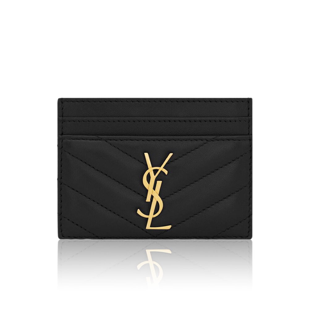 Saint Laurent YSL Monogrm Sheepskin Card Bag