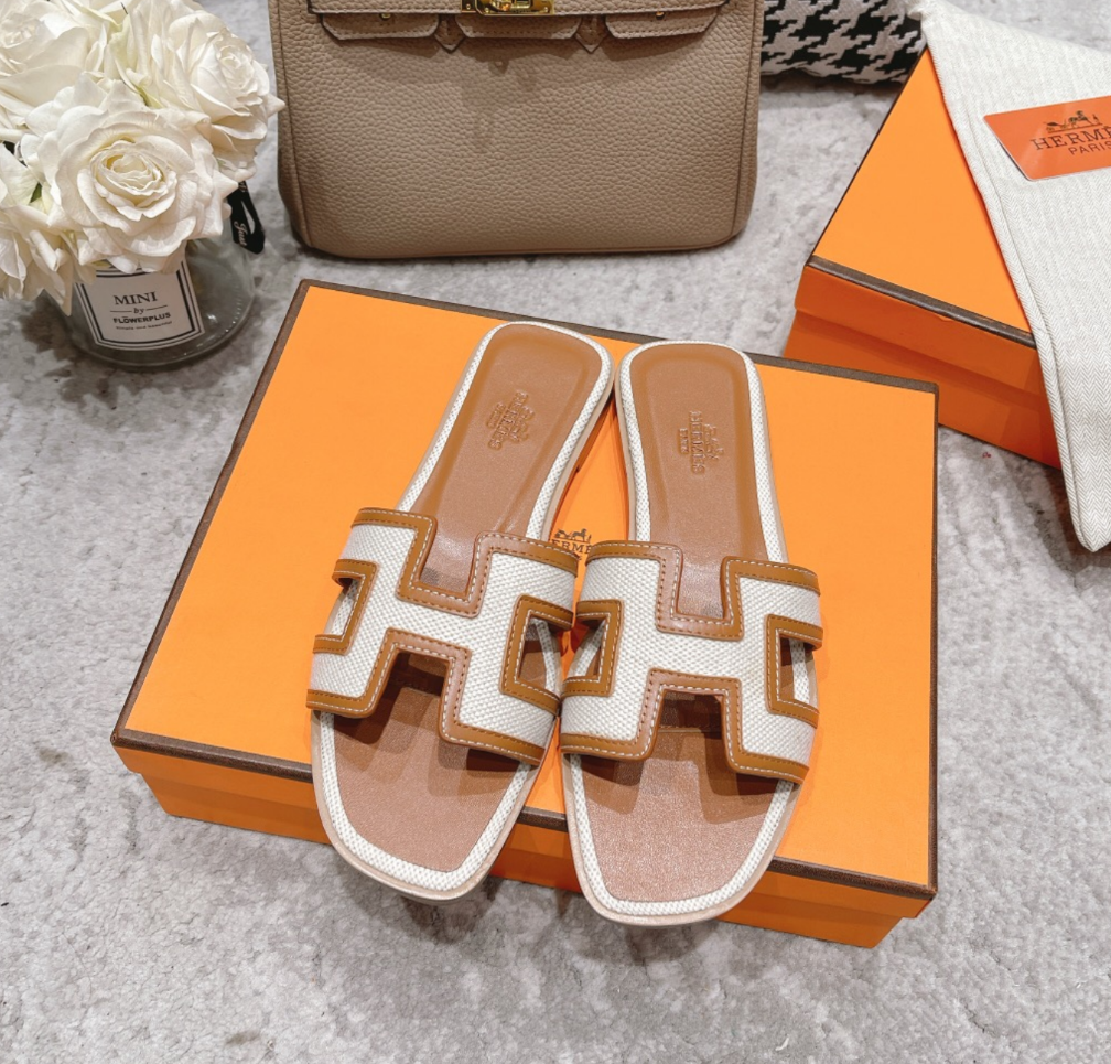 Hermes early spring new macaron color slippers
