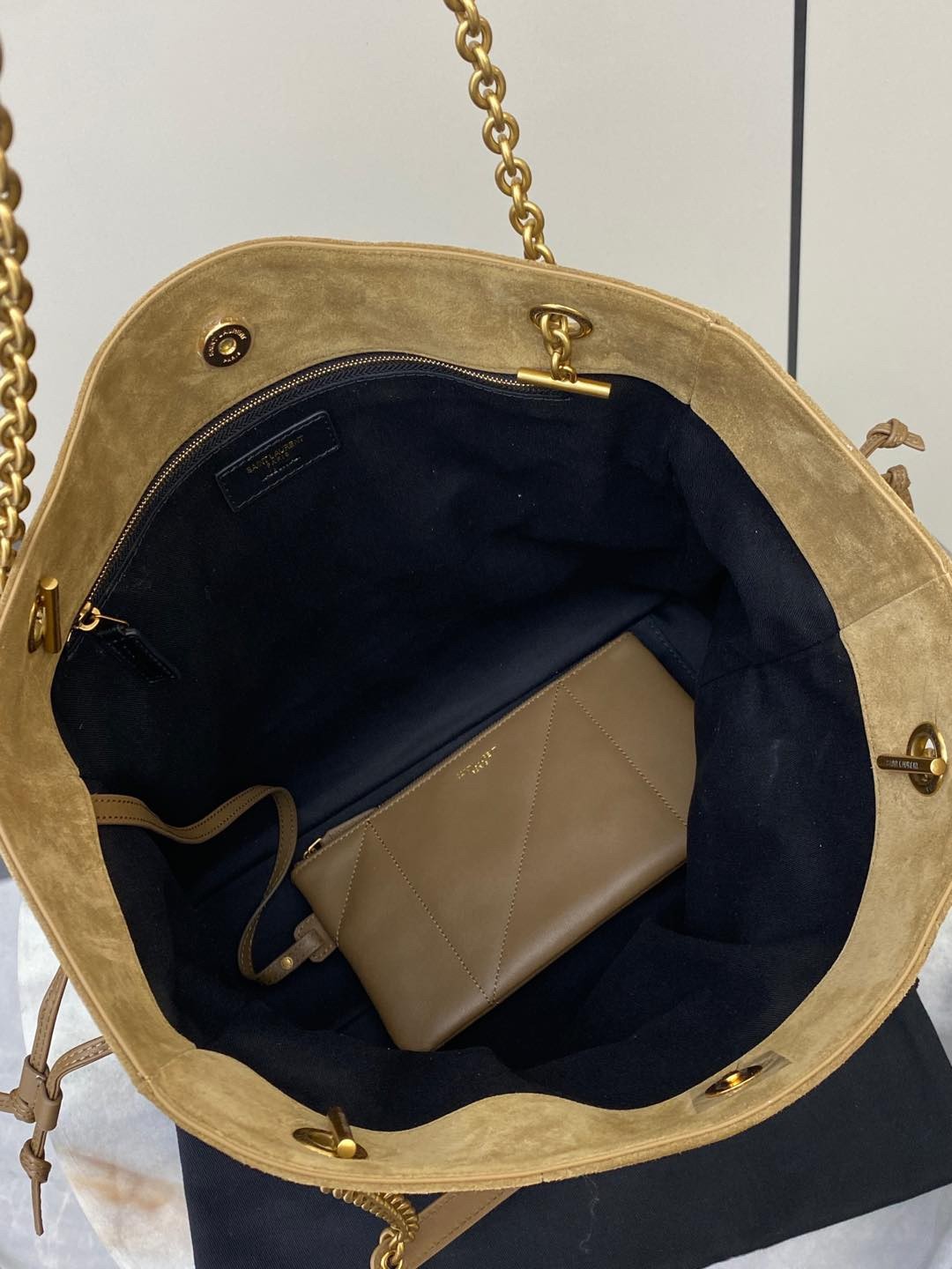 Saint Laurent YSL JAMIE suede shopping bag