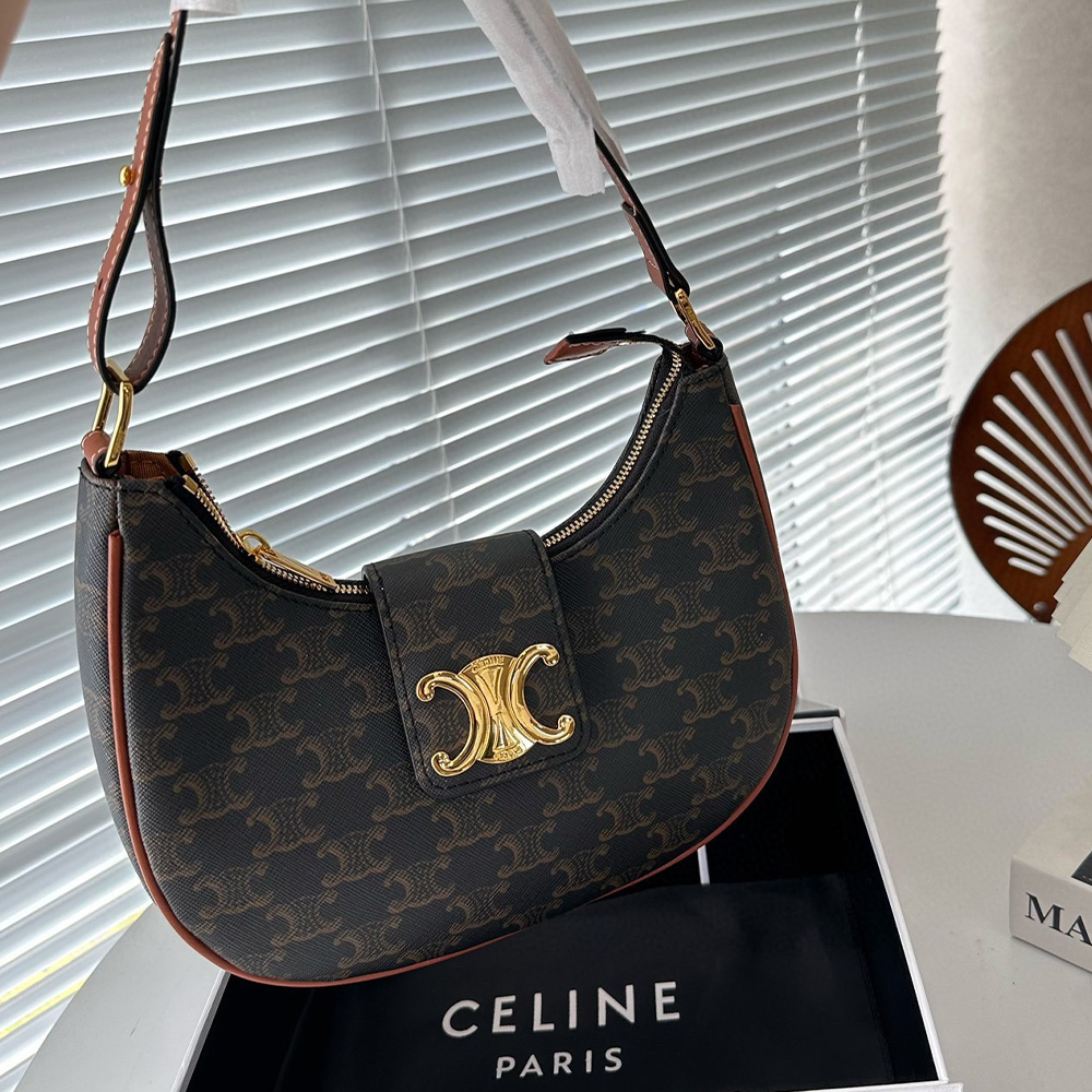 Celine Triomphe Canvas&Leather hand shoulder bag