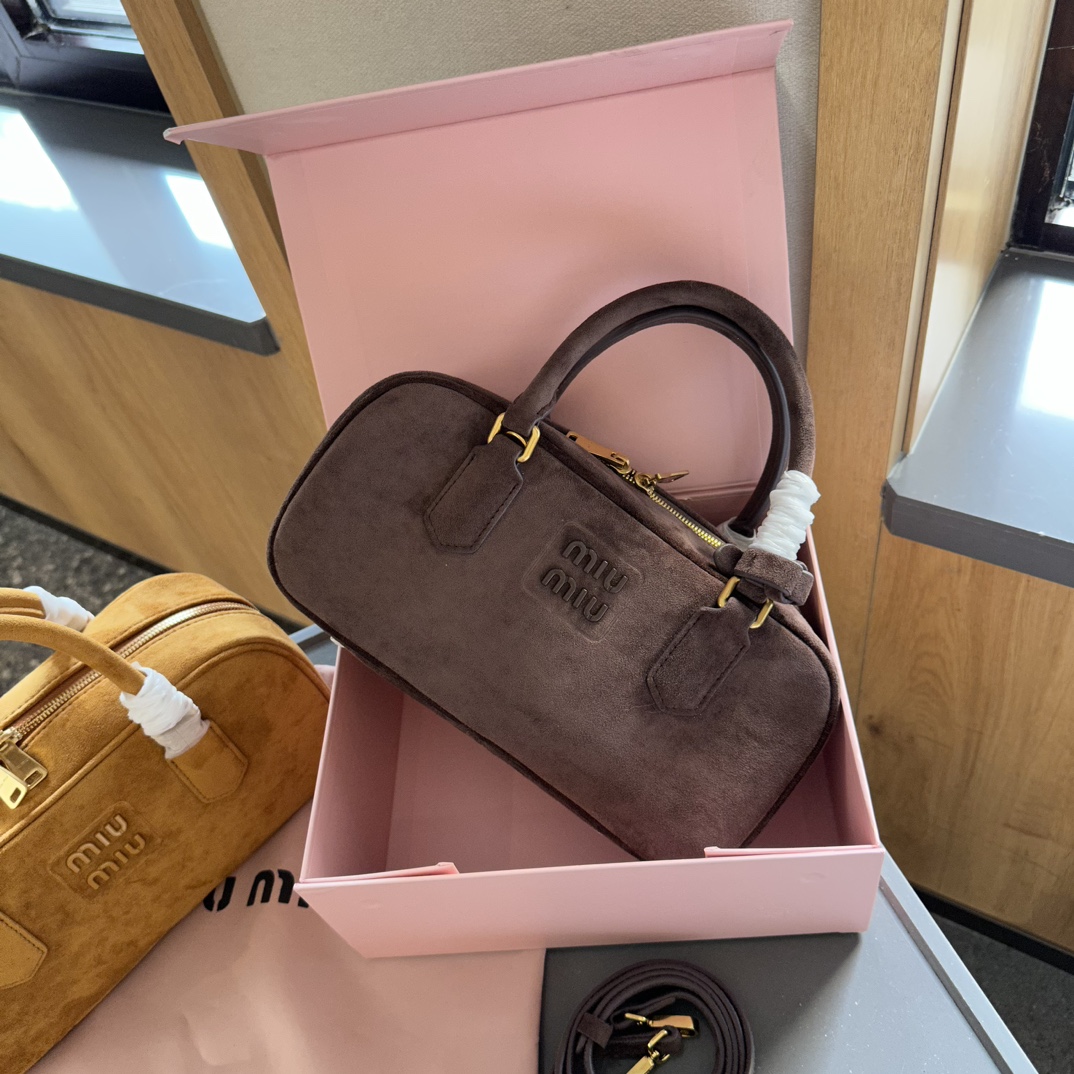 Miumiu Arcadie Padded Suede Tote Bag