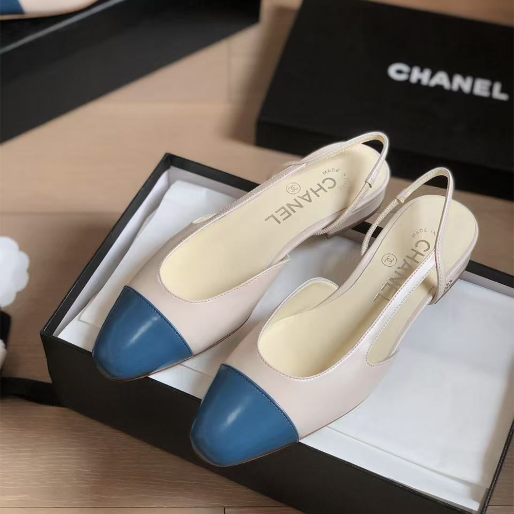 Chanel Slingbacks Low Heel Sandals (Replica)