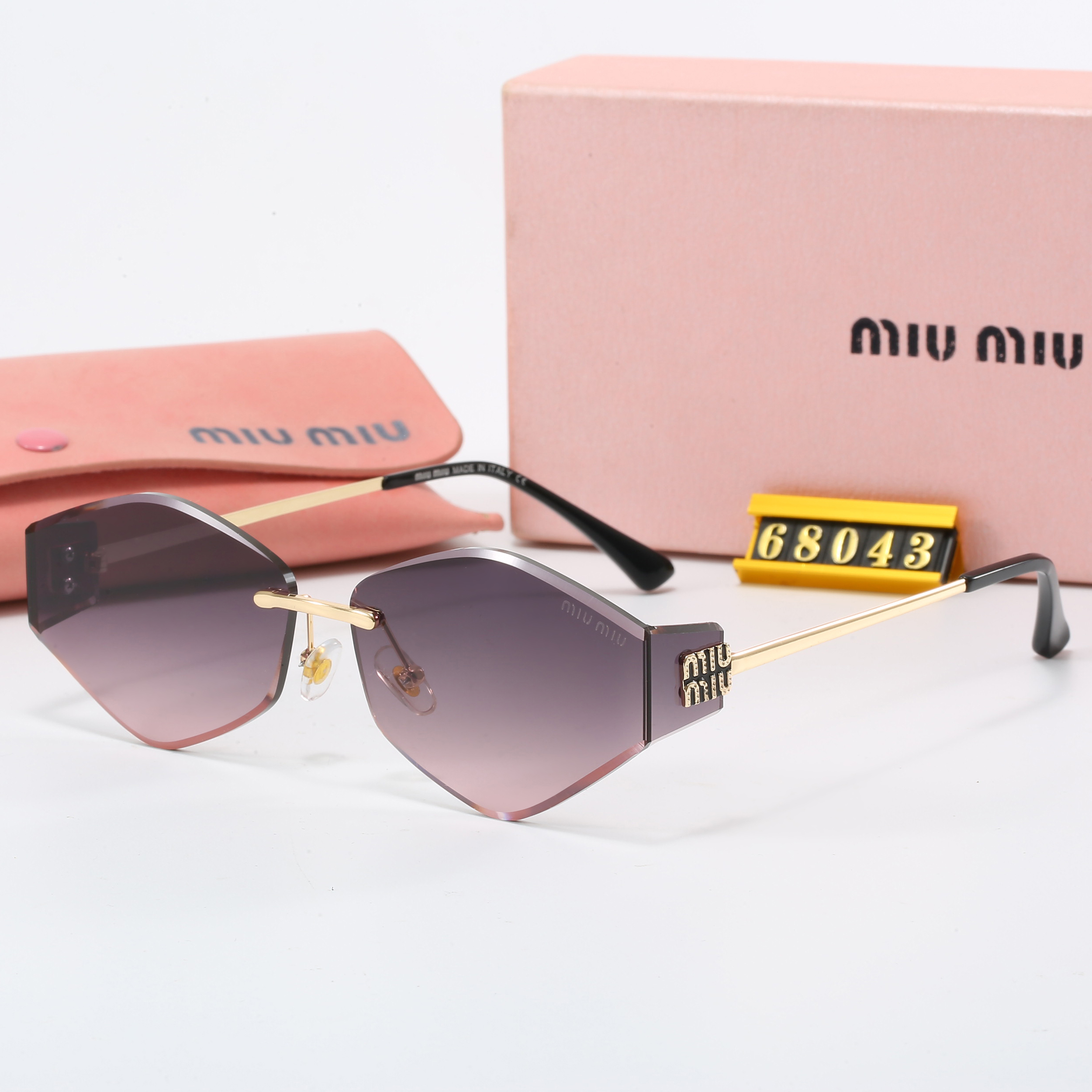 MIU MIU Polygon slim Frame Sunglasses Top quality