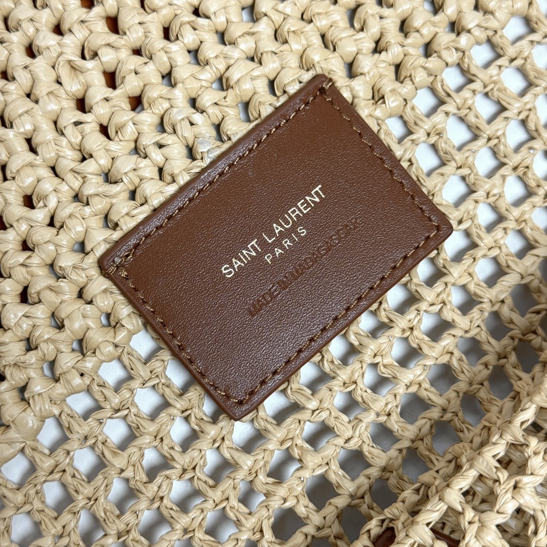 Saint Laurent YSL ICARE Raffia Crochet Large Shopping Bag