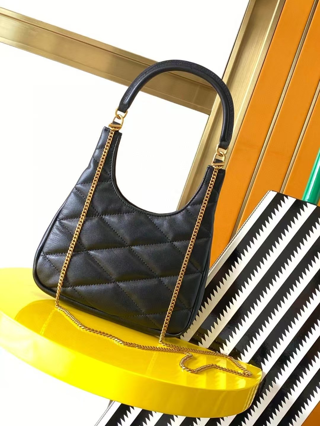 Saint Laurent YSL SADE sheepskin leather hobo bag