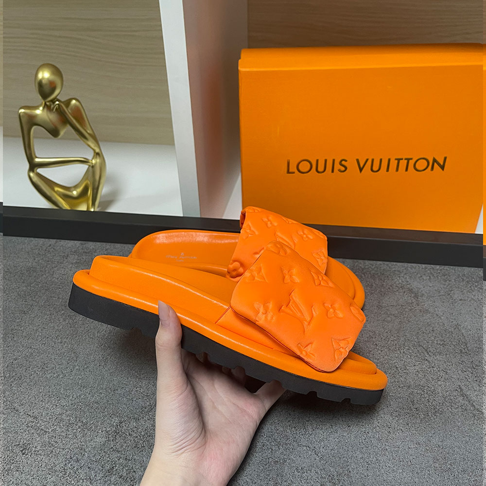 Louis Vuitton LV Pool Pillow Fabric Flat Slide  Sandals