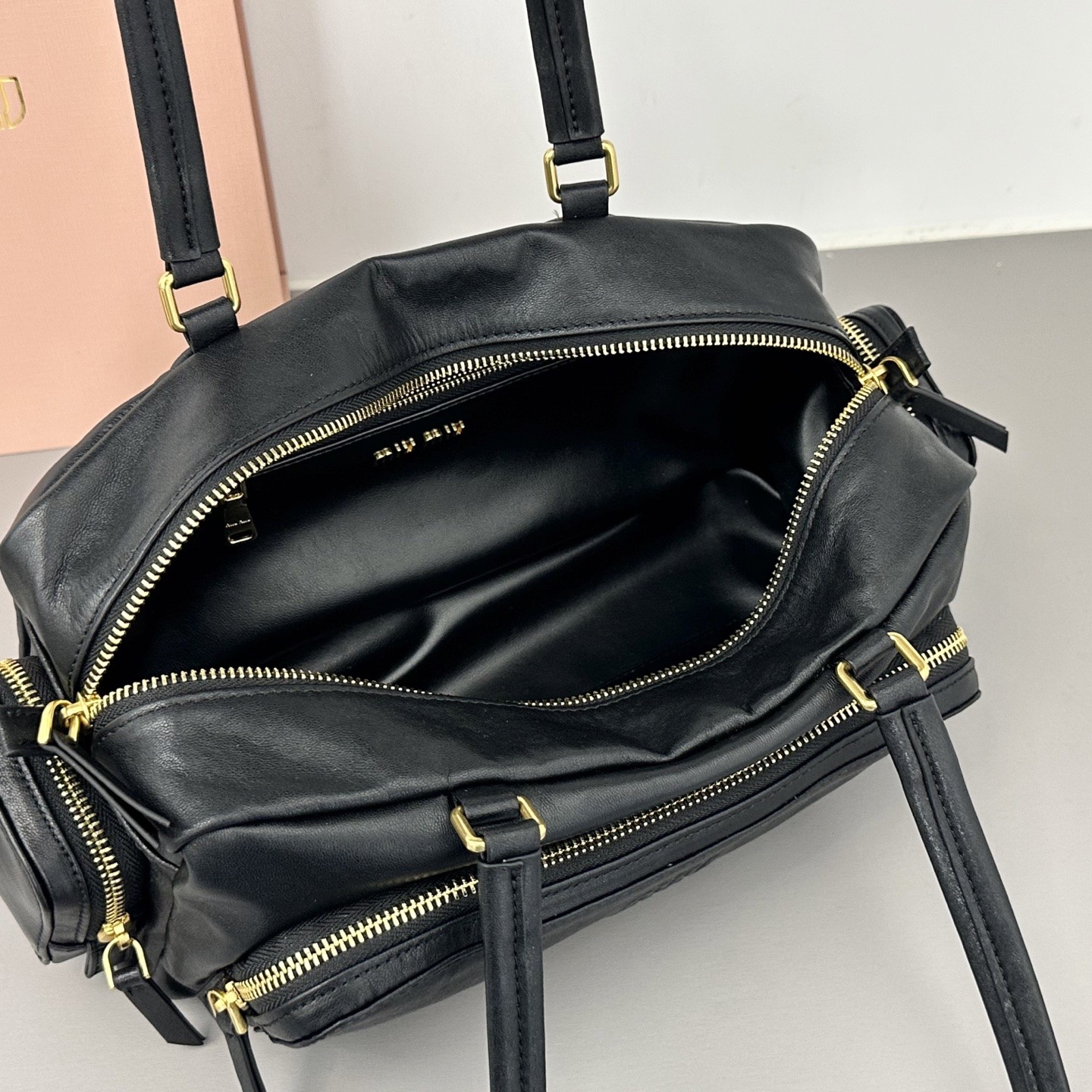 MiuMiu Pocket Bag in Washed Nappa Leather