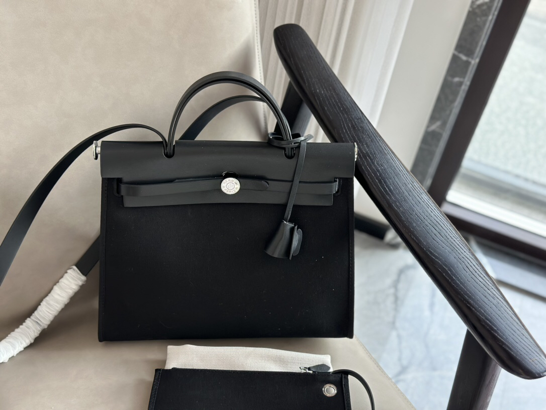 Hermès canvas shopping bag