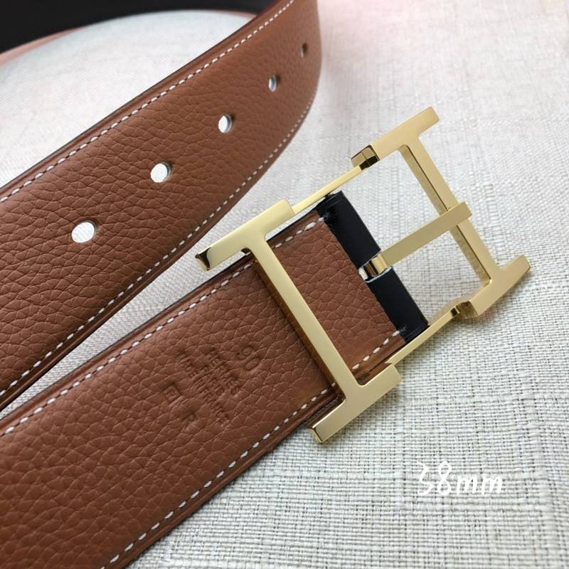 Hermes H Belt Buckle & Reversible Brown Belt 380MM