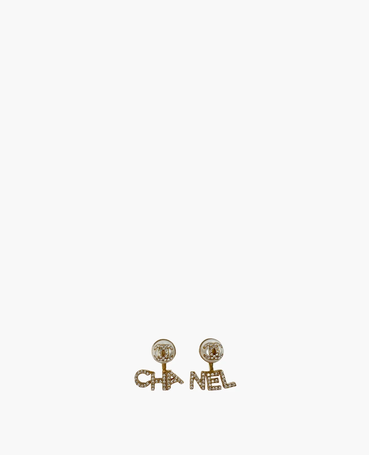 Chanel Earrings CCPearl and Crystal CHANELLogo