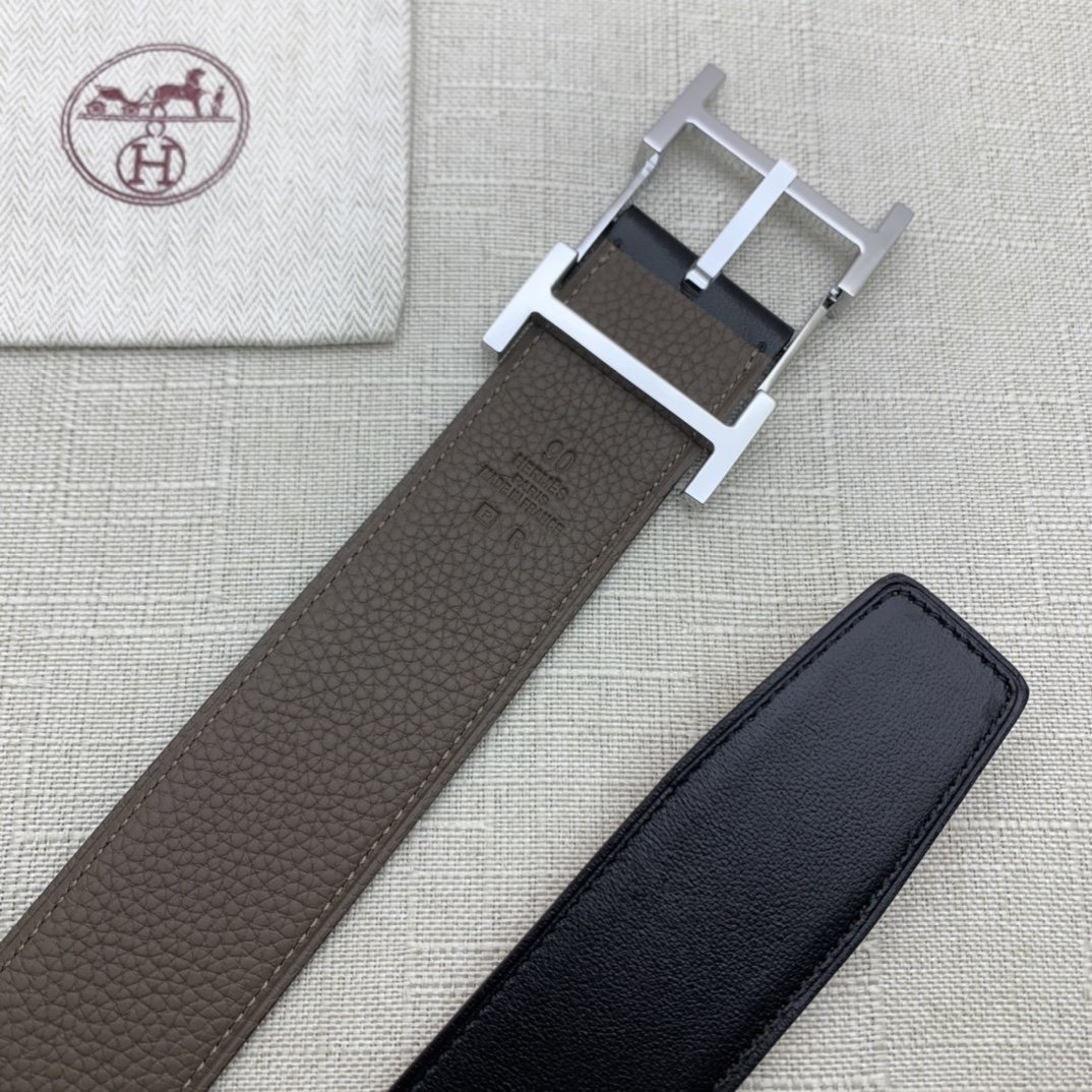 Hermes H Belt Buckle & Reversible Brown Belt 380MM