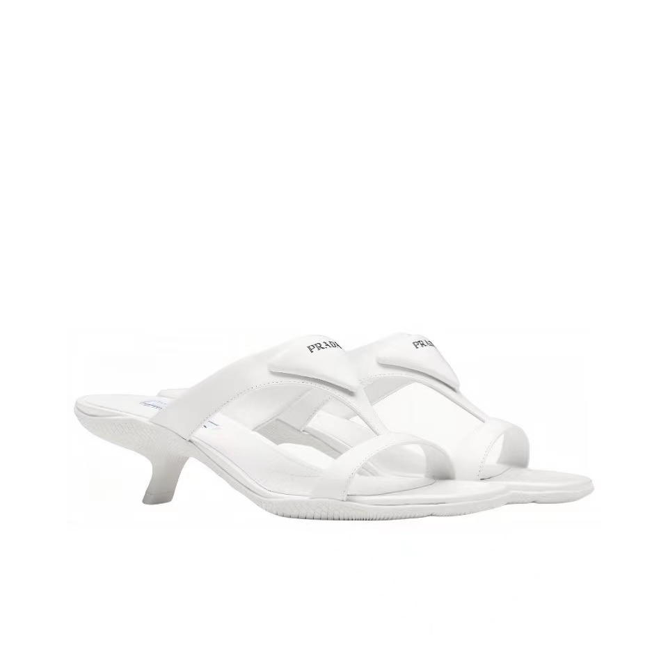 Prada Polished Leather Sandals Slide