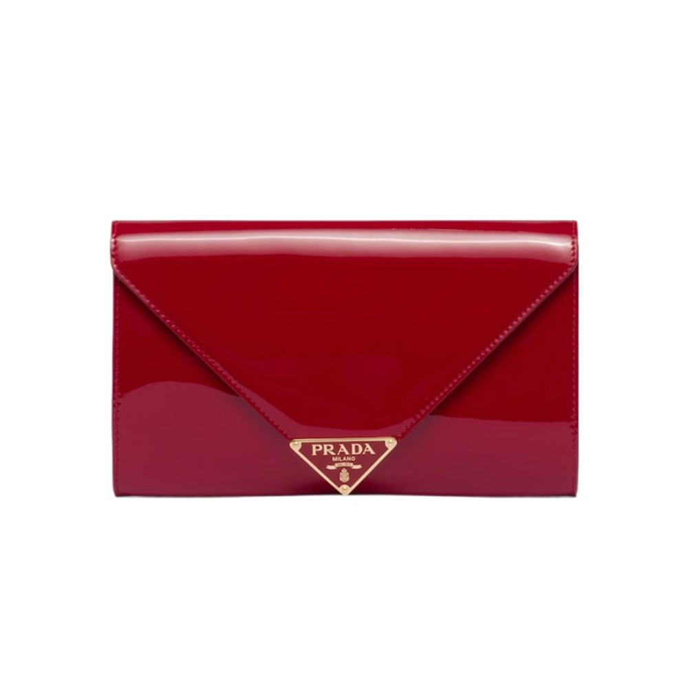 Prada Leather Clutch Shoulder Bag Handbag