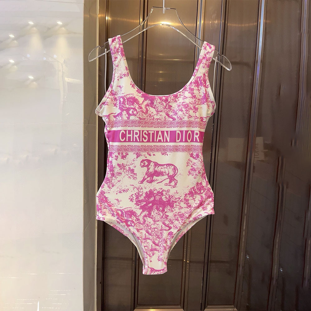 Dior Animal Print One-piece Swimsuit Swimwear