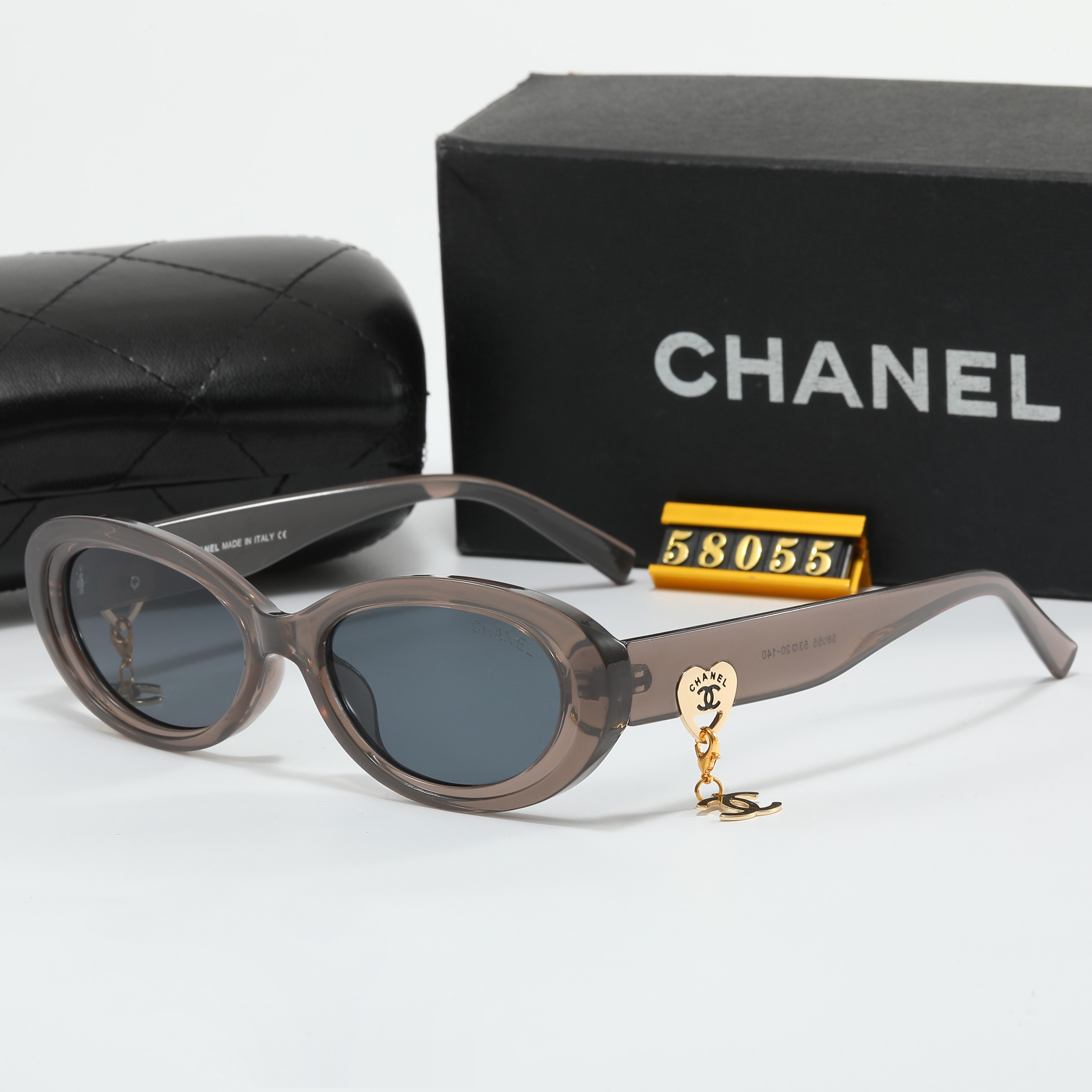 Chanel logo pendant on temple sunglasses
