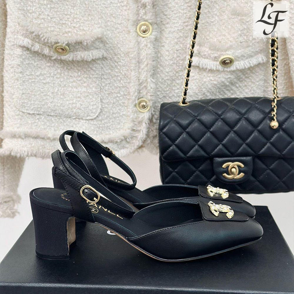 CHANEL Double C Calfskin Heels