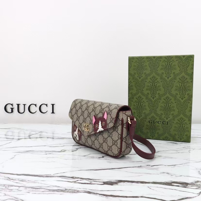 GUCCI GG mini shoulder bag with cat detail