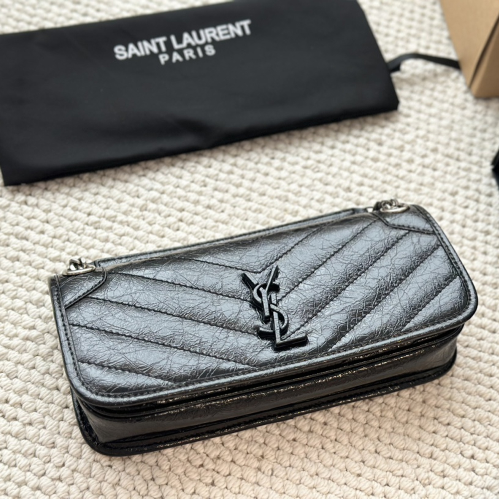 Saint Laurent YSL Leather Chain Shoulder Bag Crossbody Bag