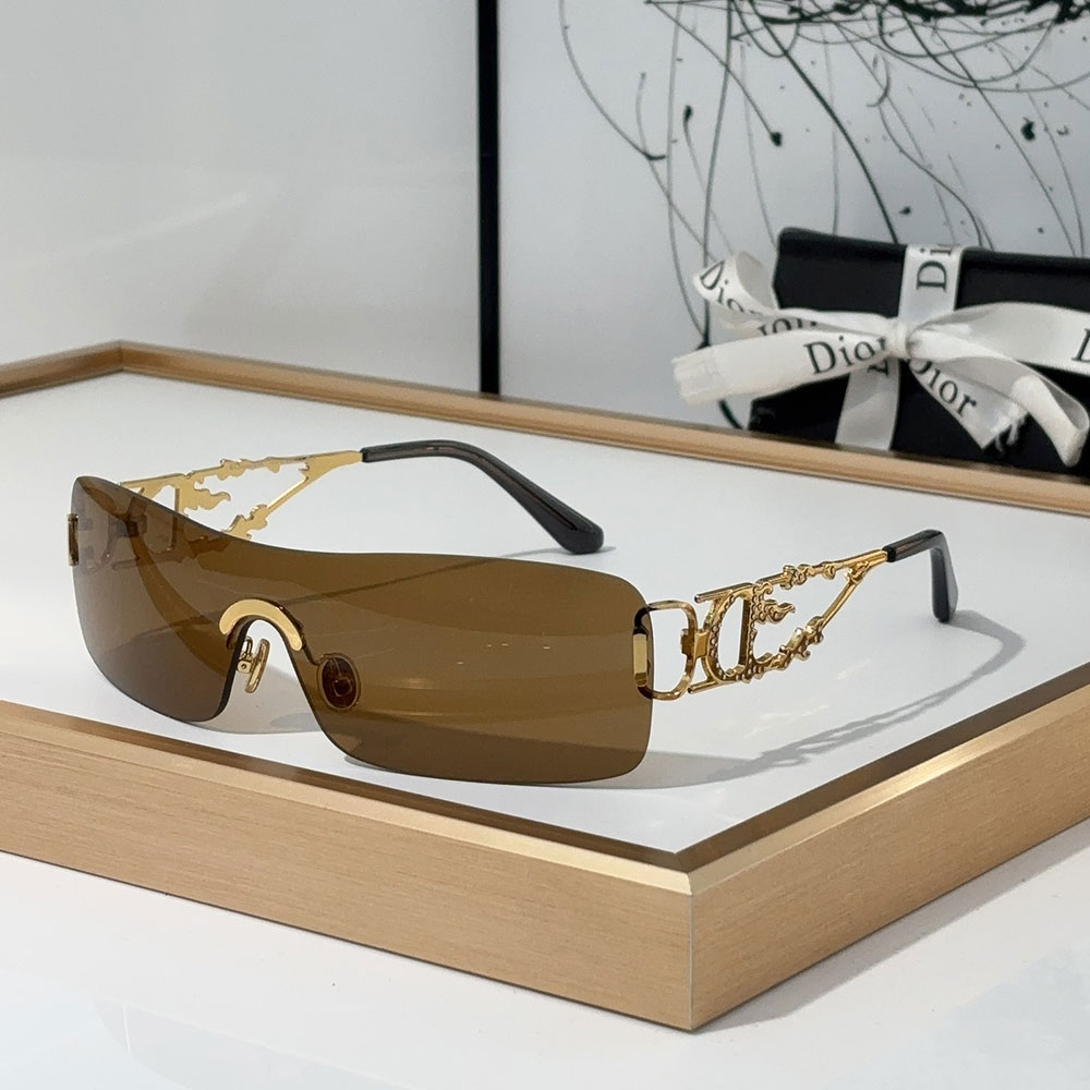Dior One-piece Rimless Hollow-out Sunglasses Top quality