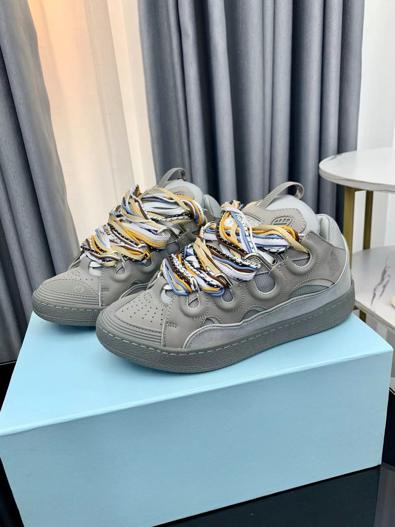 Lanvin LEATHER CURB SNEAKERS