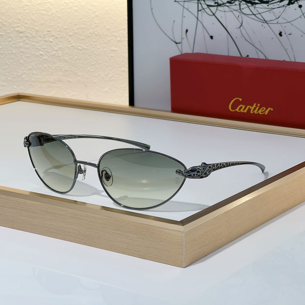 Cartier  Metal Cutout Frame  Sunglasses Top quality