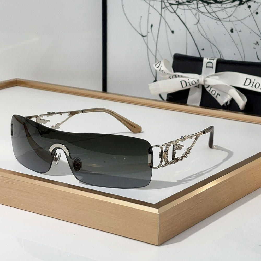 Dior One-piece Rimless Hollow-out Sunglasses  Top quality