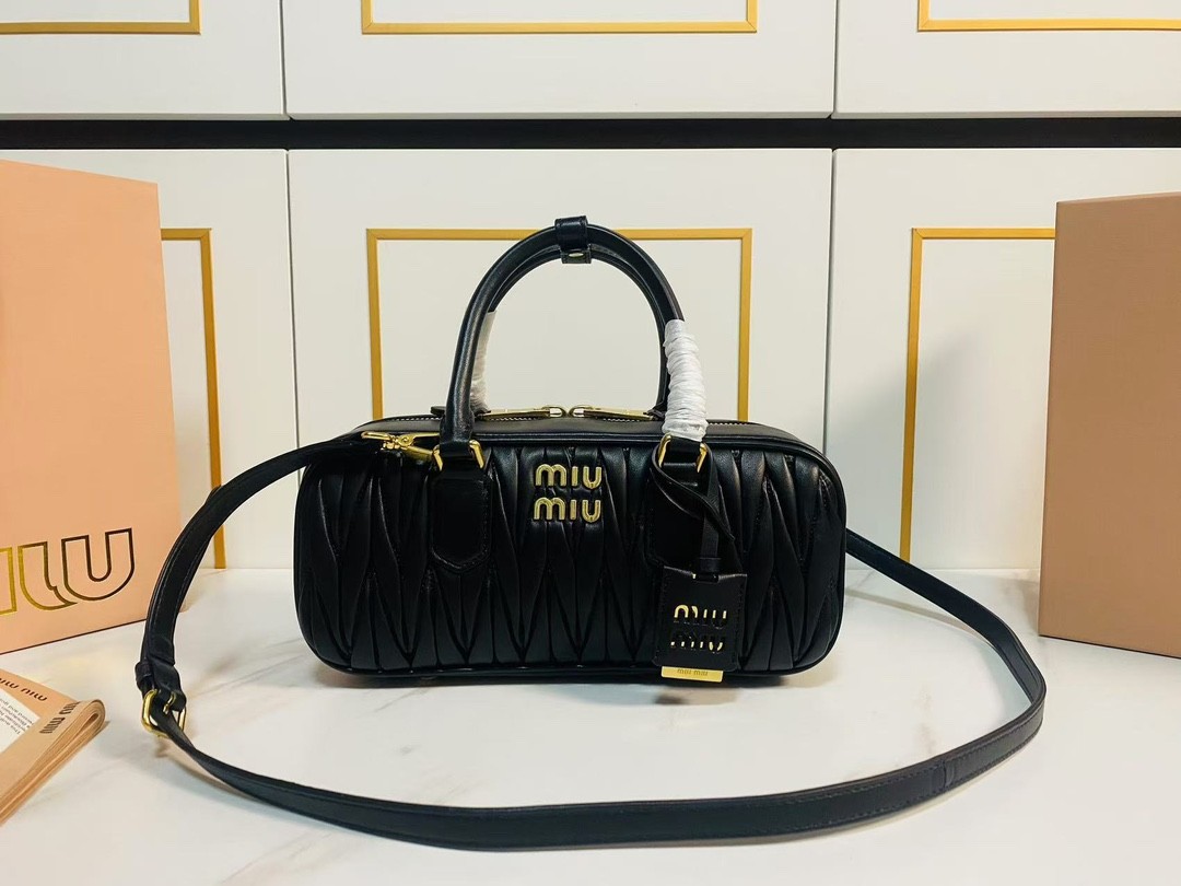 Miumiu Arcadie matelassé nappa leather bag