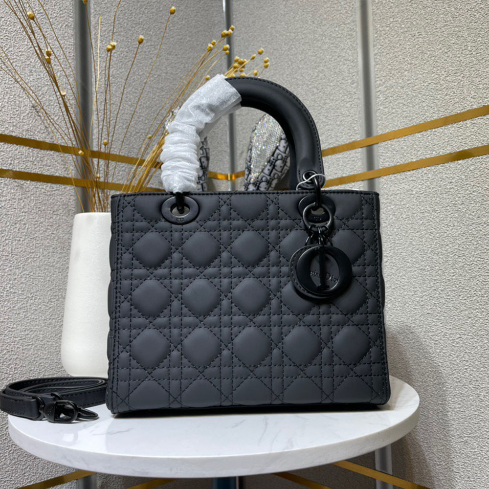 Dior The LADY DIOR Medium Bag-Matte cowhide leather