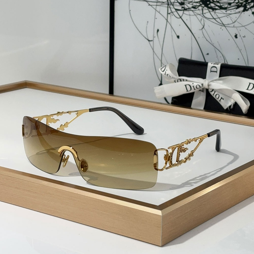 Dior One-piece Rimless Hollow-out Sunglasses  Top quality