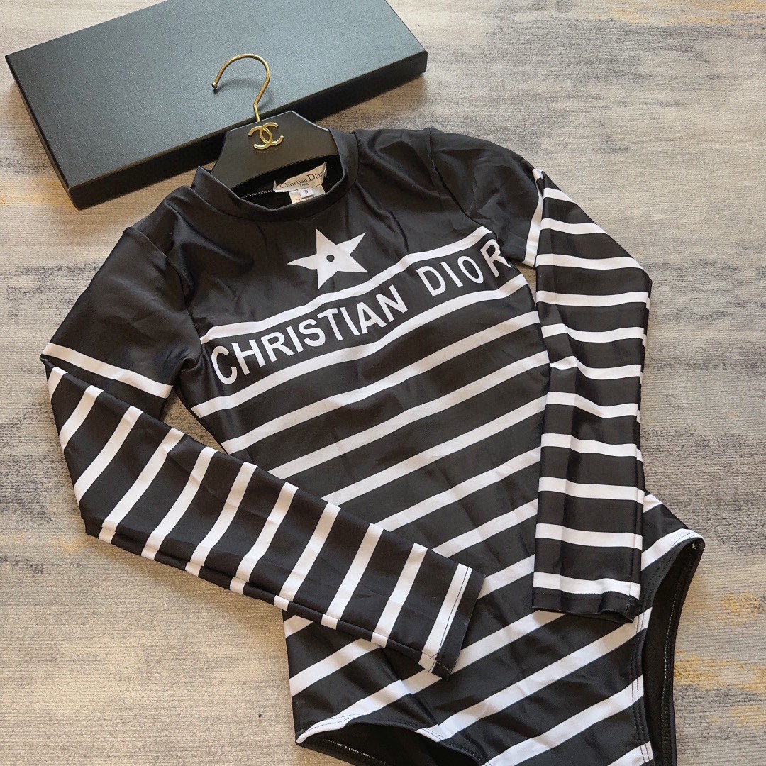 Dior long sleeved Swimsuit Swimwear