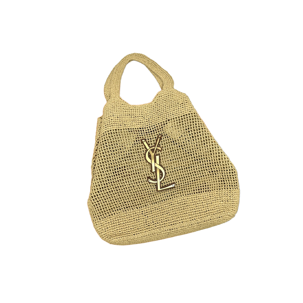 Saint Laurent YSL ICARE Raffia Crochet Large Shopping Bag