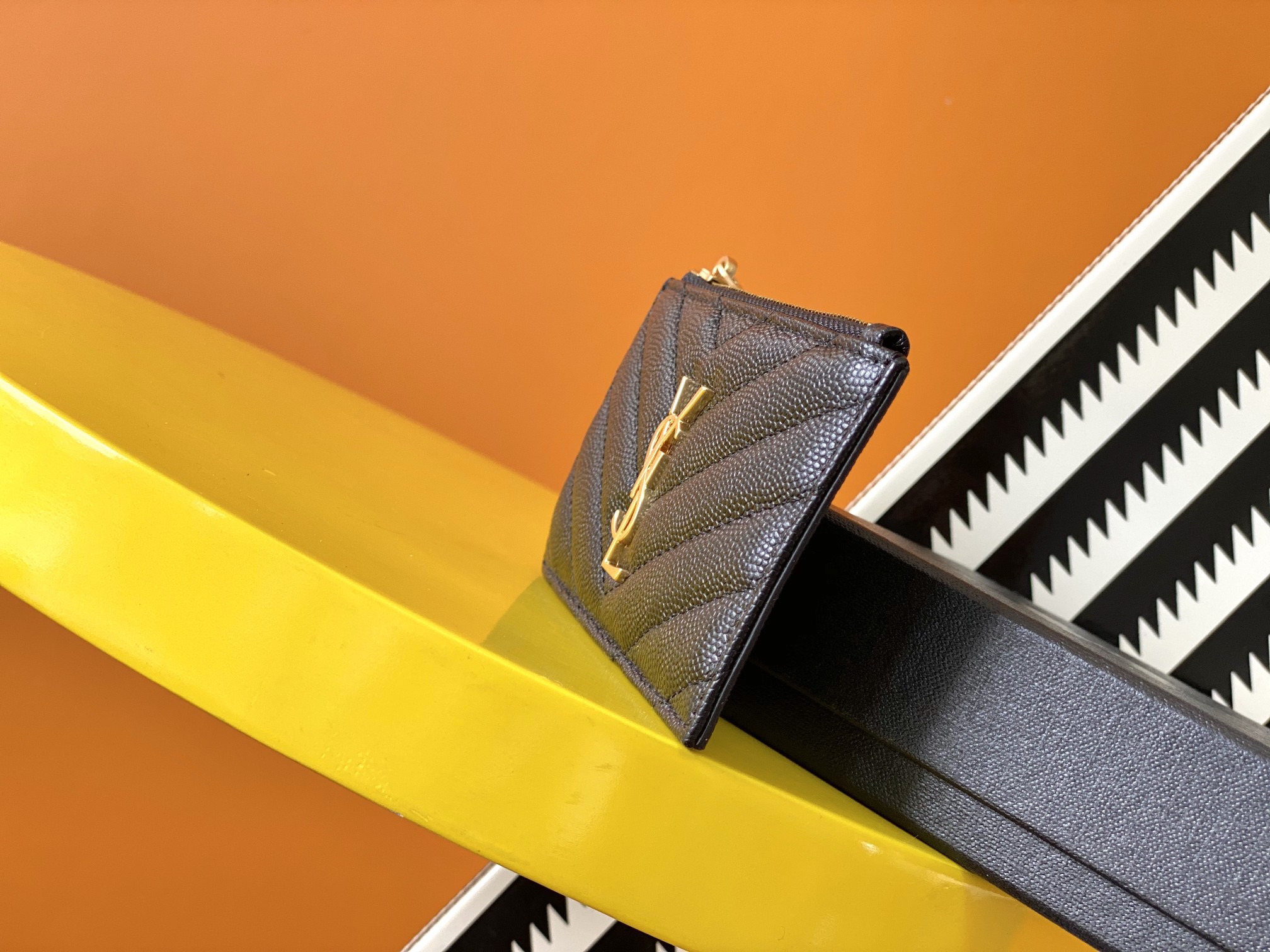 Saint Laurent Caviar Zip Card Holder