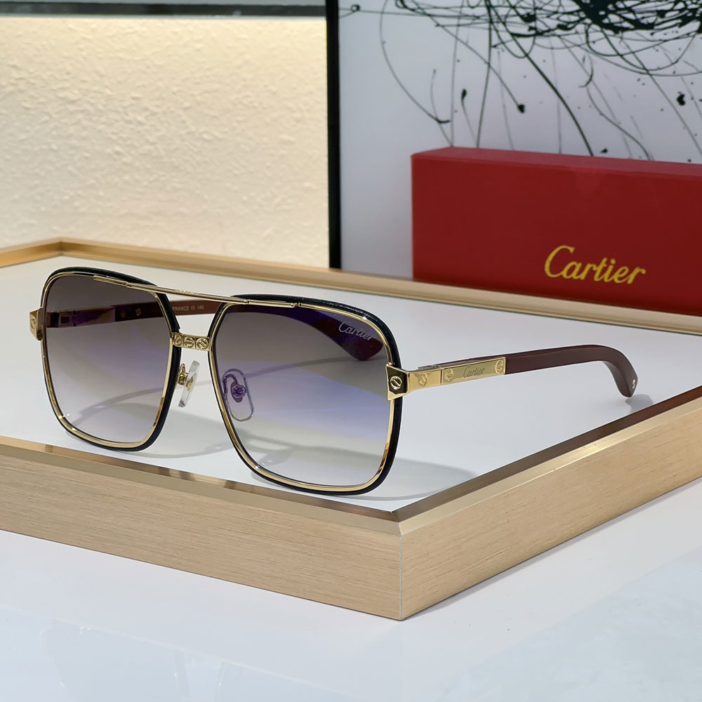 Cartier Metal Side Color Matching Aviator Sunglasses Top quality
