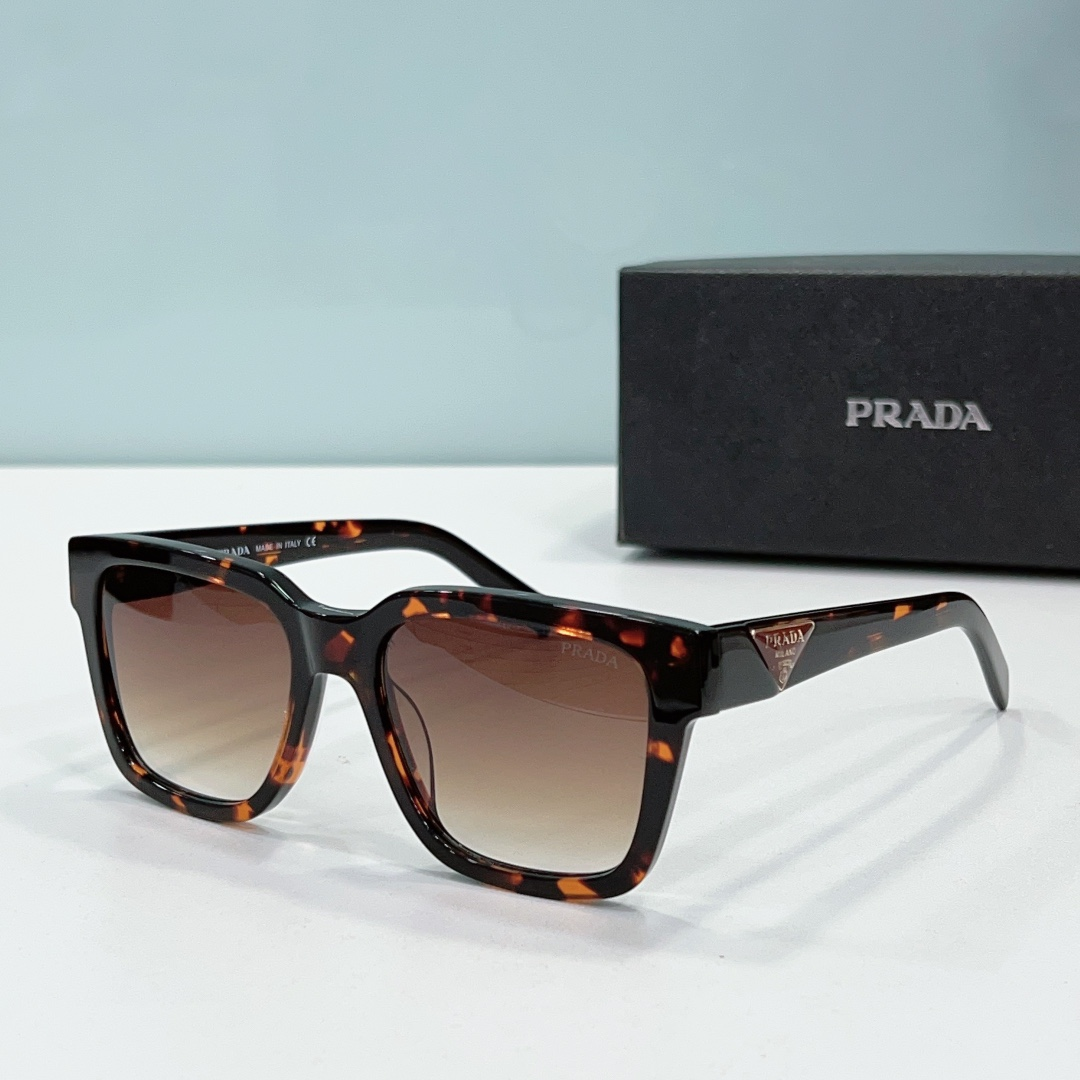 Prada  Mirror leg Stereoscopic Sign  sunglasses Top quality