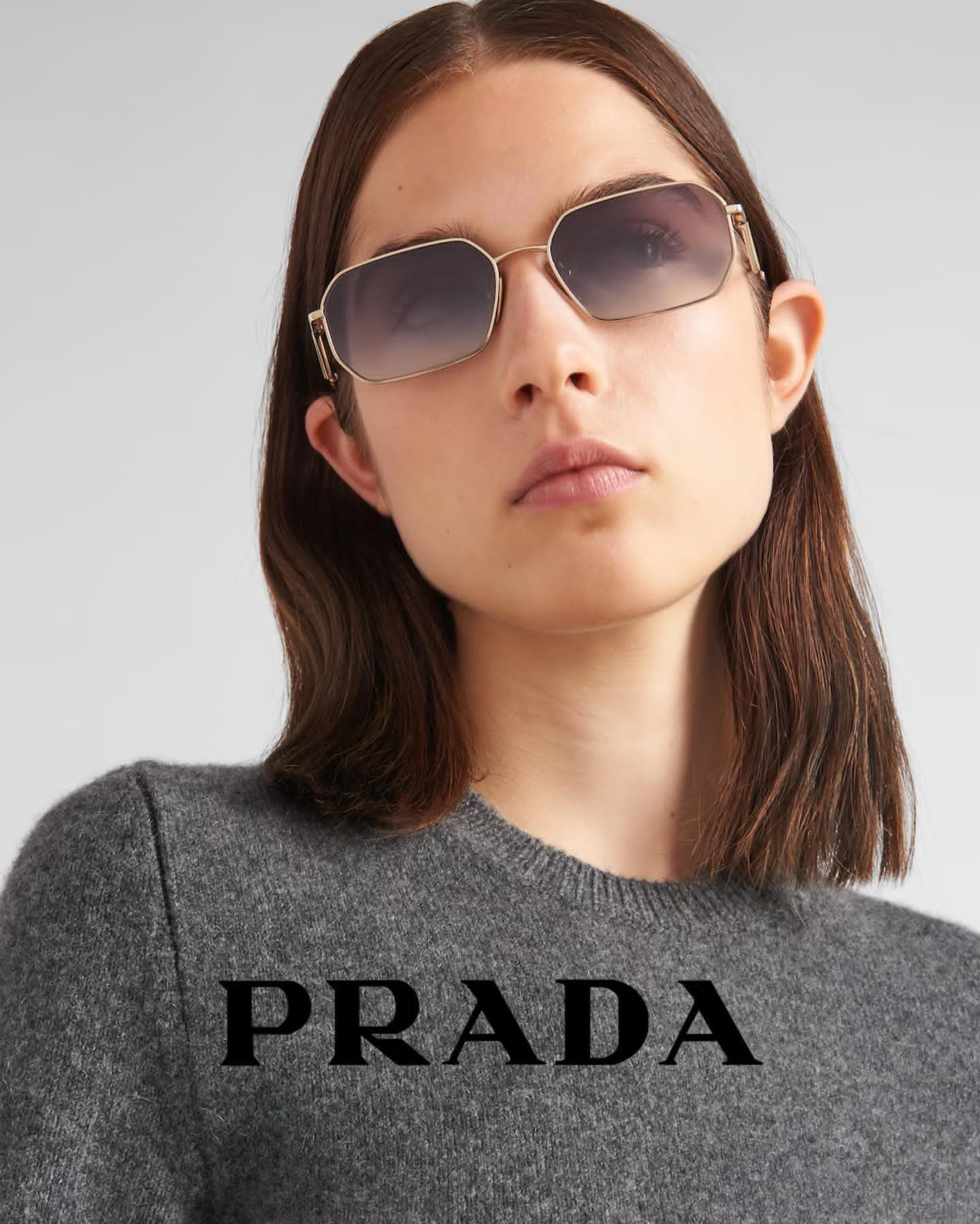 Prada logo square frame sunglasses