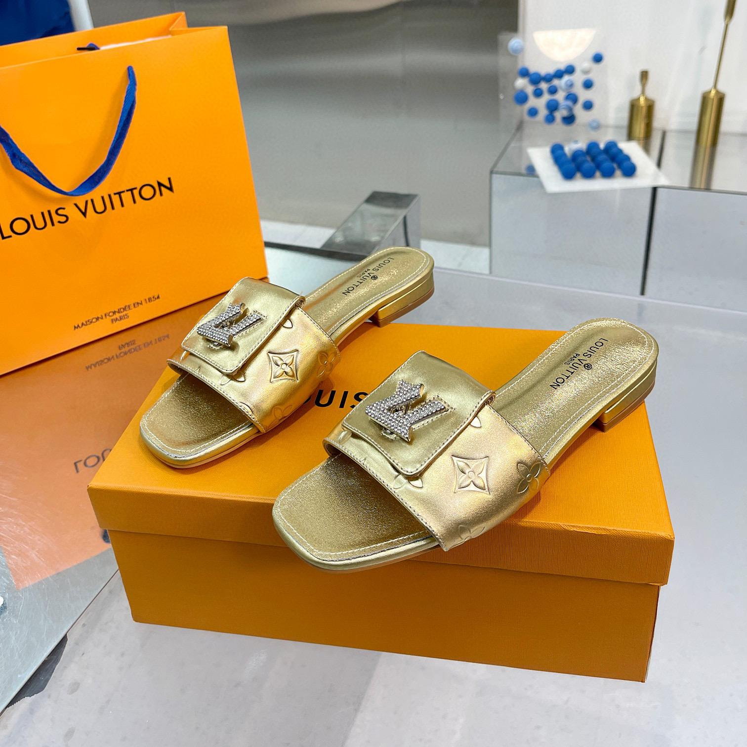 Louis Vuitton LV Comfortable Leather Flip-fFops  Slide Sandal