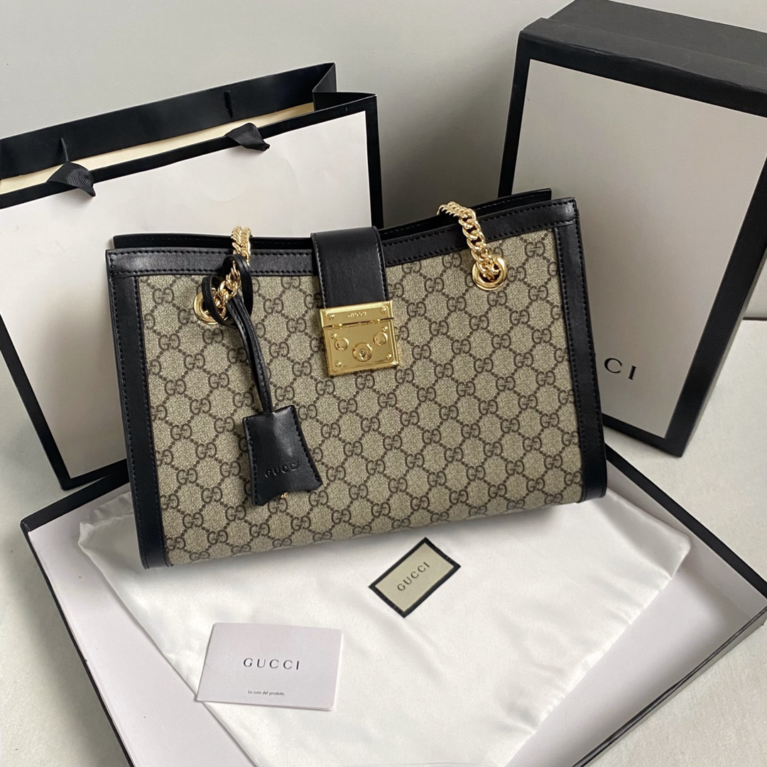 Gucci padlock series lock double shoulder strap handbag